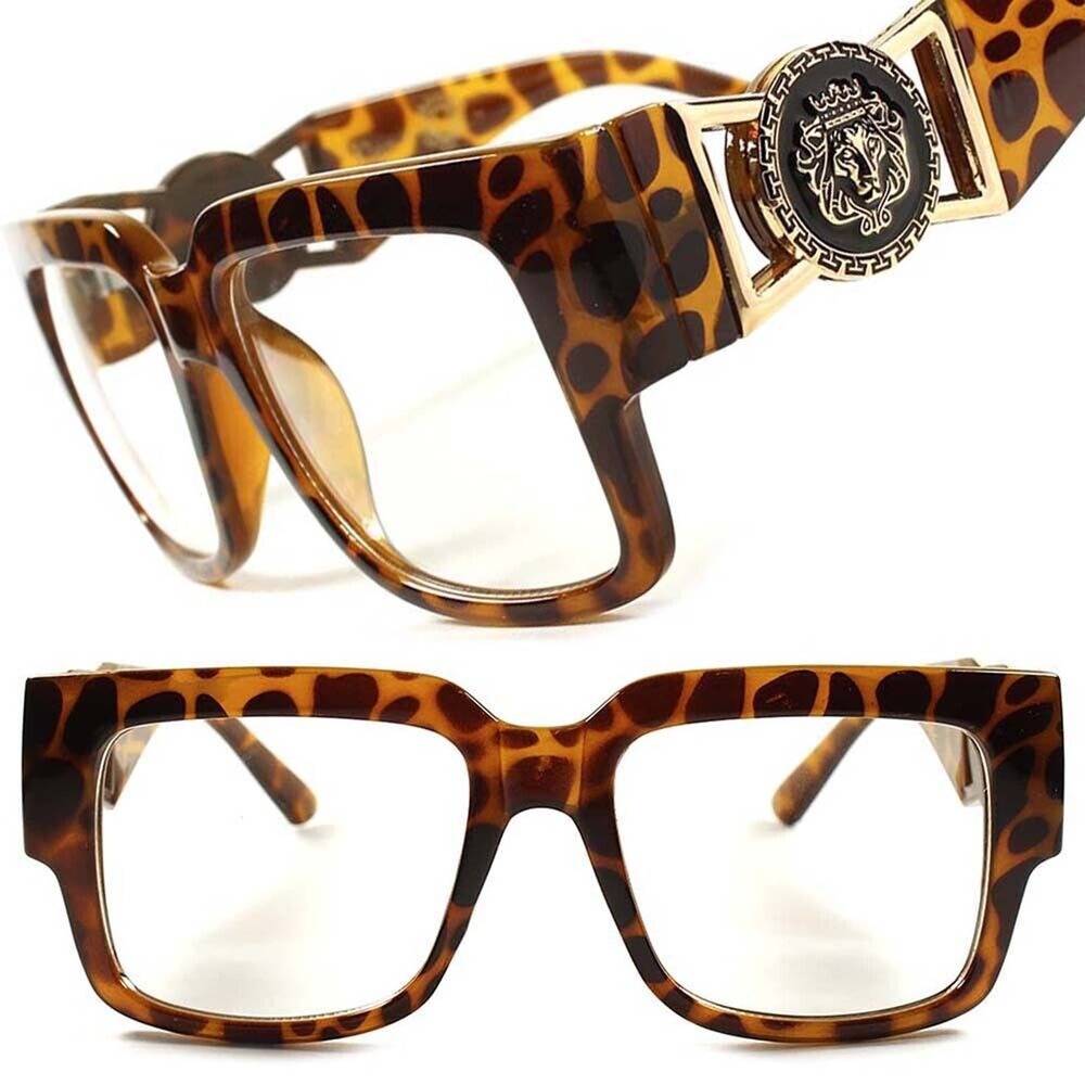 Hip Hop Swag Famous Mens Womens Clear Lens Bold Square Glasses Tortoise Frame